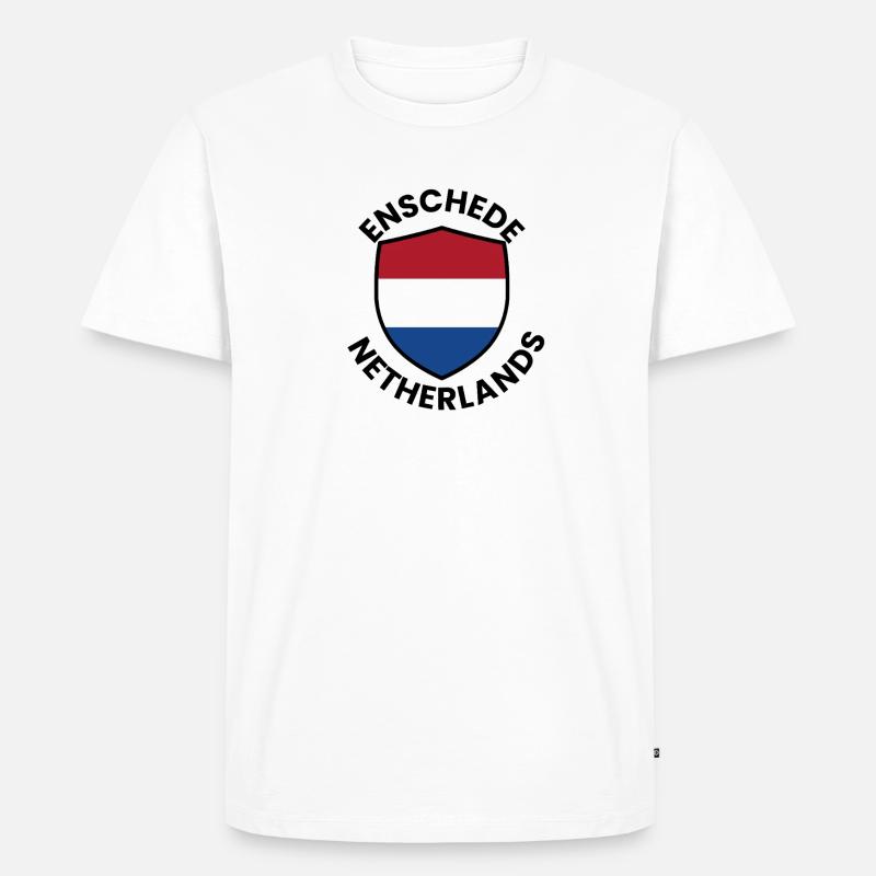 Flagge des niederländischen Schildemblems - Männer Premium Bio T-Shirt - Weiß