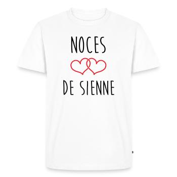noces de Sienne 74 ans de mariage - T-shirt Premium bio Homme - blanc - Devant - Nico (187cm)