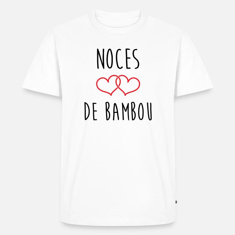 Bambushochzeit 79 Jahre Ehe - Männer Premium Bio T-Shirt - Weiß