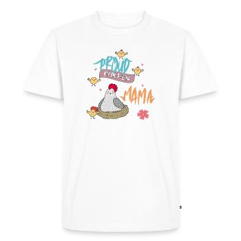 Fière Maman de la Poule - T-shirt Premium bio Homme - blanc - Devant - Nico (187cm)