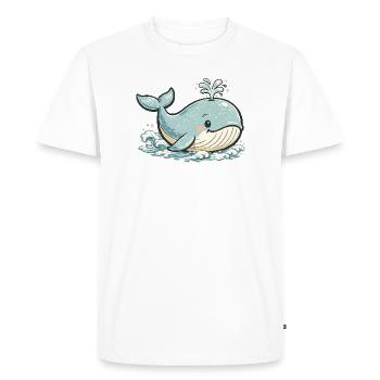 Small Blue Whale Splash Animal - Men's Premium Organic T-Shirt - white - Front - Nico (187cm)