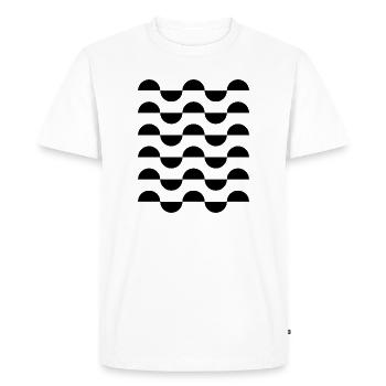 Motif géométrique ondulé en cercles - T-shirt Premium bio Homme - blanc - Devant - Nico (187cm)