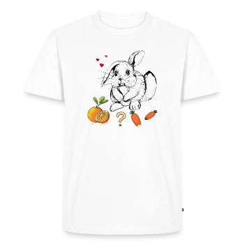 Lapin aux fruits et carottes - T-shirt Premium bio Homme - blanc - Devant - Nico (187cm)