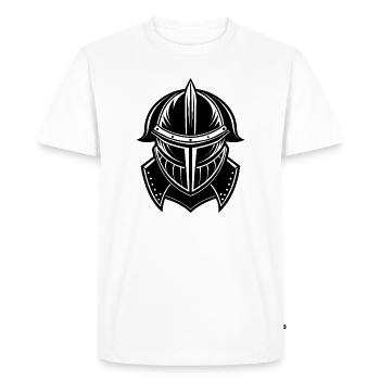 Casque de chevalier - T-shirt Premium bio Homme - blanc - Devant - Nico (187cm)