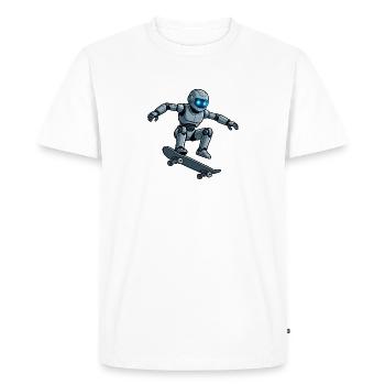 02 Le Robot Urbain Skateboard - T-shirt Premium bio Homme - blanc - Devant - Nico (187cm)