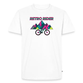 Esthétique Retro Rider des années 90 en VTT - T-shirt Premium bio Homme - blanc - Devant - Nico (187cm)