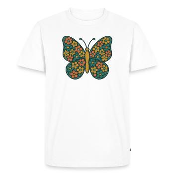 Flower Wings Butterfly - Men's Premium Organic T-Shirt - white - Front - Nico (187cm)