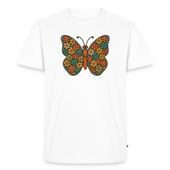 Flower Wings Butterfly - Men's Premium Organic T-Shirt - white - Front - Nico (187cm)