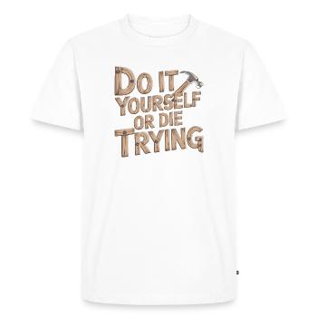 DIY Heimwerker T-Shirt - T-shirt Premium bio Homme - blanc - Devant - Nico (187cm)