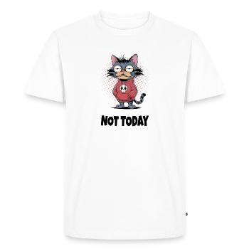 Tired Cat Not Today – Cat Humor - Men's Premium Organic T-Shirt - white - Front - Nico (187cm)