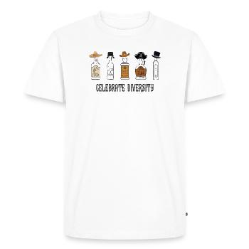 Célébrez la diversité – Drôle de design humoristique de bar - T-shirt Premium bio Homme - blanc - Devant - Nico (187cm)