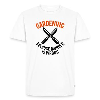 Jardinage Sécateur Anti Stress Humour - T-shirt Premium bio Homme - blanc - Devant - Nico (187cm)