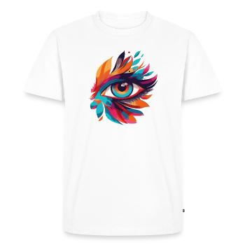 Motif de feu de feuilles Color Eye - T-shirt Premium bio Homme - blanc - Devant - Nico (187cm)