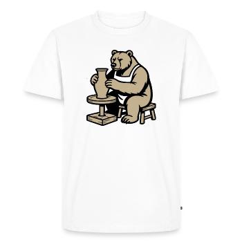 Steady Hands Grizzly — Master of Ceramics - Men's Premium Organic T-Shirt - white - Front - Nico (187cm)