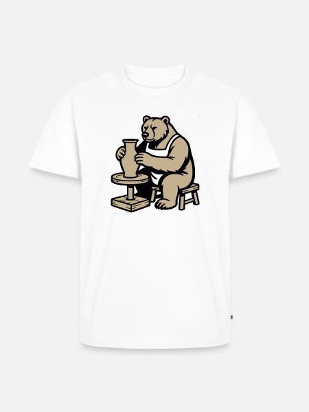 Steady Hands Grizzly — Master of Ceramics - Men's Premium Organic T-Shirt - white