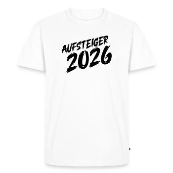 Promoted in 2026 - Men's Premium Organic T-Shirt - white - Front - Nico (187cm)