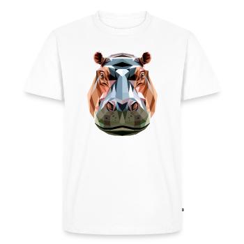 Nilpferd Flusspferd Mama Hippopotamus Cooles Hippo - T-shirt Premium bio Homme - blanc - Devant - Nico (187cm)