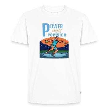 Power meets precision – discus throw - Men's Premium Organic T-Shirt - white - Front - Nico (187cm)