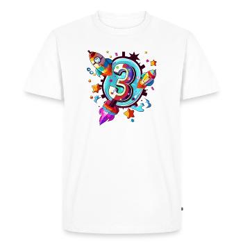 3rd Birthday Rocket Art - Men's Premium Organic T-Shirt - white - Front - Nico (187cm)