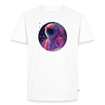 Astronaute néon dans l’espace couleur - T-shirt Premium bio Homme - blanc - Devant - Nico (187cm)
