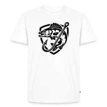 Icône de la pêche au brochet - T-shirt Premium bio Homme - blanc - Devant - Nico (187cm)