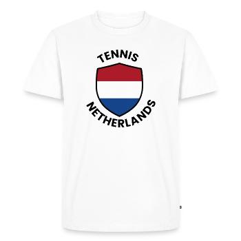 Bouclier des Pays-Bas de Tennis - T-shirt Premium bio Homme - blanc - Devant - Nico (187cm)