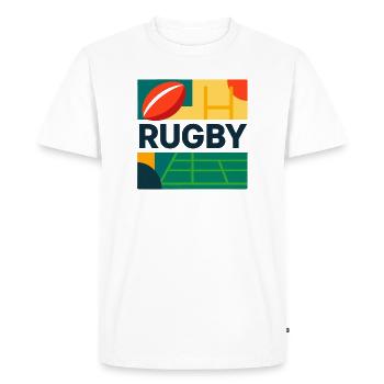 rugby, rugby sport, fan de rugby - T-shirt Premium bio Homme - blanc - Devant - Nico (187cm)