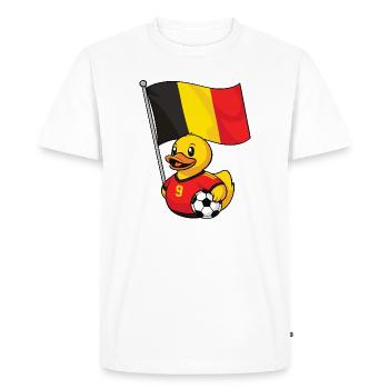Maillot de supporter de football belge pour de vrais supporters - T-shirt Premium bio Homme - blanc - Devant - Nico (187cm)