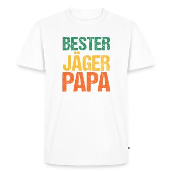 Dad Father Father's Day Hunting Hunting Huntsman Hunter - Men's Premium Organic T-Shirt - white - Front - Nico (187cm)