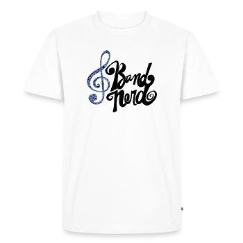Mosaic Indigo Treble Clef - Men's Premium Organic T-Shirt - white - Front - Nico (187cm)