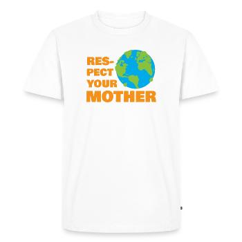 Respect Your Mother Earth Retro Eco Nature Graphic - T-shirt Premium bio Homme - blanc - Devant - Nico (187cm)