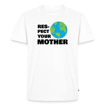 Respectez votre planète mère Globe : Art de conscience écologique - T-shirt Premium bio Homme - blanc - Devant - Nico (187cm)