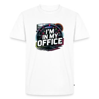 Je suis dans mon bureau - T-shirt Premium bio Homme - blanc - Devant - Nico (187cm)