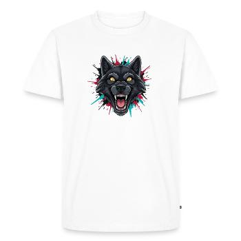Éclaboussure de peinture néon Wolfhead - T-shirt Premium bio Homme - blanc - Devant - Nico (187cm)