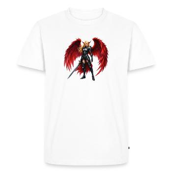 Crimson Winged Warrior - Men's Premium Organic T-Shirt - white - Front - Nico (187cm)