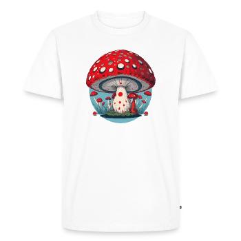Red Mushroom - Toadstool - Lucky Mushroom - Men's Premium Organic T-Shirt - white - Front - Nico (187cm)