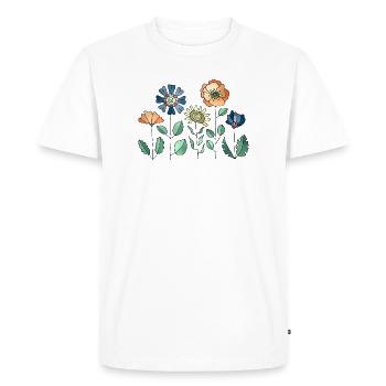 Fleur - T-shirt Premium bio Homme - blanc - Devant - Nico (187cm)
