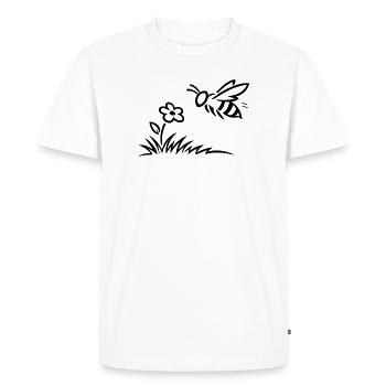 T-shirt abeille minimaliste mignon - T-shirt Premium bio Homme - blanc - Devant - Nico (187cm)
