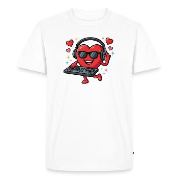 La Saint-Valentin DJ EDM DJ drôle la Saint-Valentin - T-shirt Premium bio Homme - blanc - Devant - Nico (187cm)