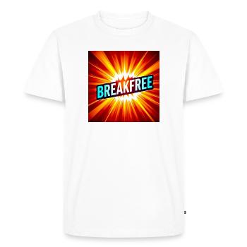 Breakfree Burst Graphic - Men's Premium Organic T-Shirt - white - Front - Nico (187cm)