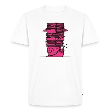 Snail Files Office Colorful - Men's Premium Organic T-Shirt - white - Front - Nico (187cm)
