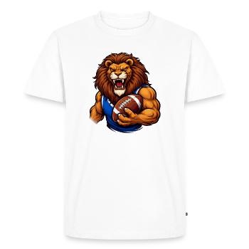 Mascotte de football Lion - T-shirt Premium bio Homme - blanc - Devant - Nico (187cm)