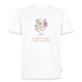 Motif barbecue floral Garden Party Master pour barbecue floral - T-shirt Premium bio Homme - blanc - Devant - Nico (187cm)