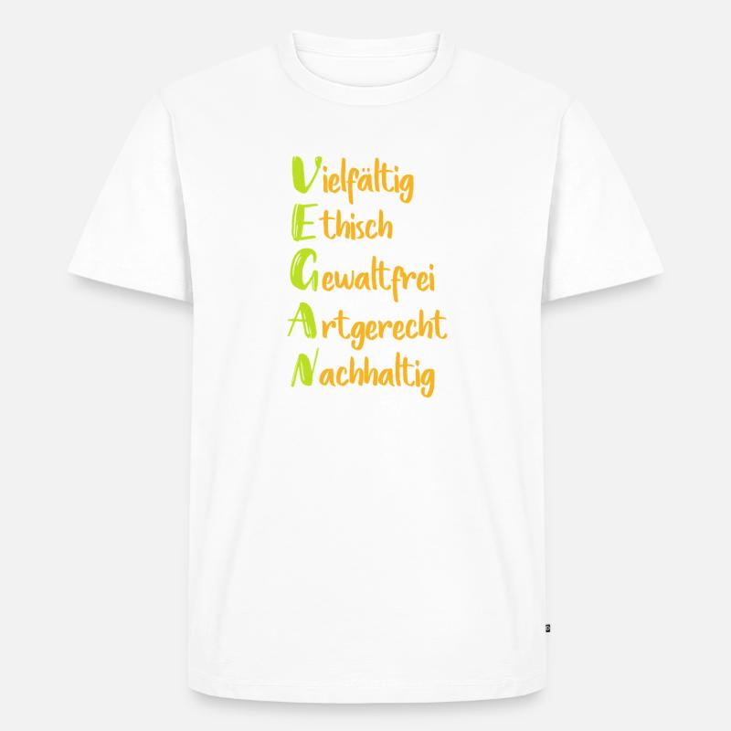 Vegane Werte: Vielfalt Ethik Nachhaltigkeit - Männer Premium Bio T-Shirt - Weiß