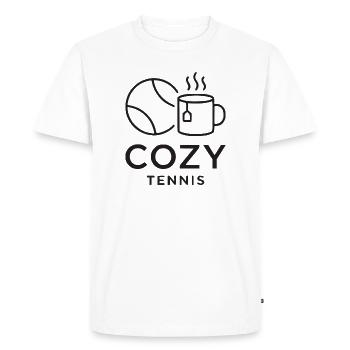 Club de tennis douillet, casquette stylée - T-shirt Premium bio Homme - blanc - Devant - Nico (187cm)