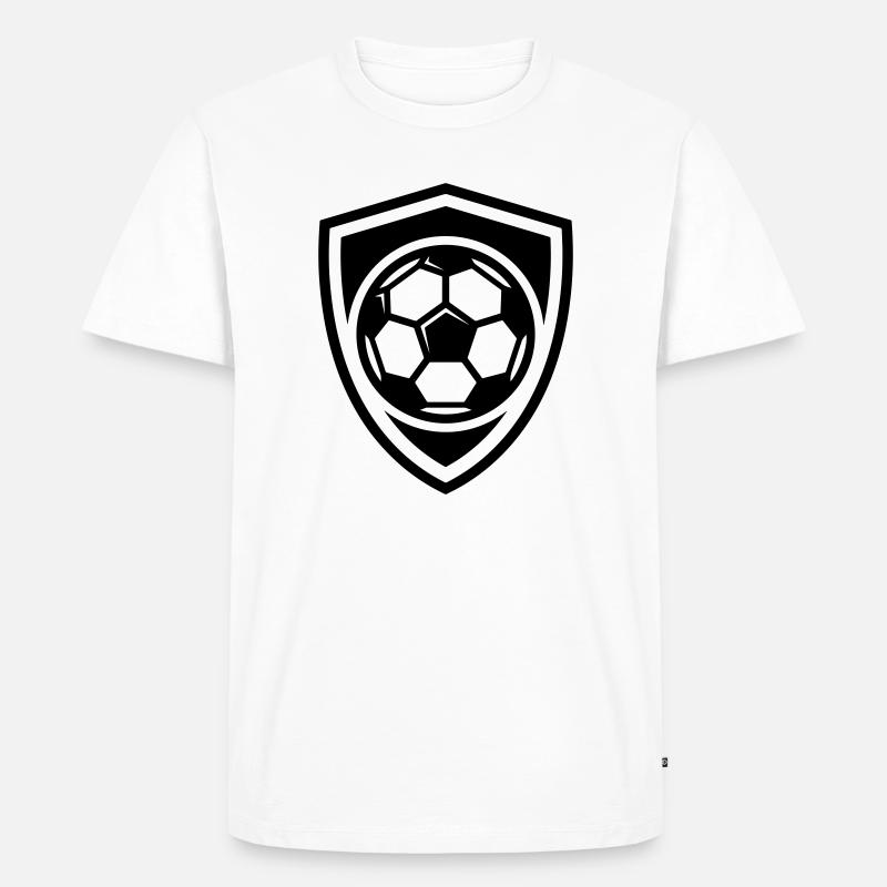 Fussball Wappen Schild - Männer Premium Bio T-Shirt - Weiß
