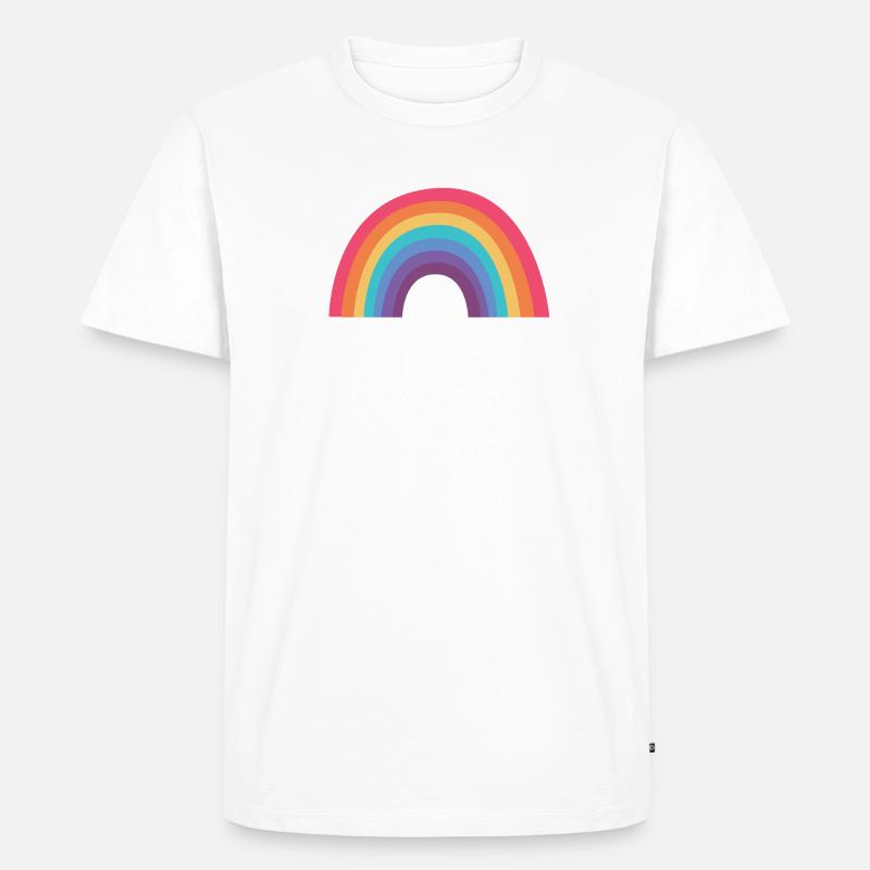 Regenbogenbogen - Männer Premium Bio T-Shirt - Weiß