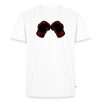 Boxing Gloves Icon Logo - Men's Premium Organic T-Shirt - white - Front - Nico (187cm)