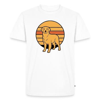 Coucher de soleil rétro Dog Retriever - T-shirt Premium bio Homme - blanc - Devant - Nico (187cm)