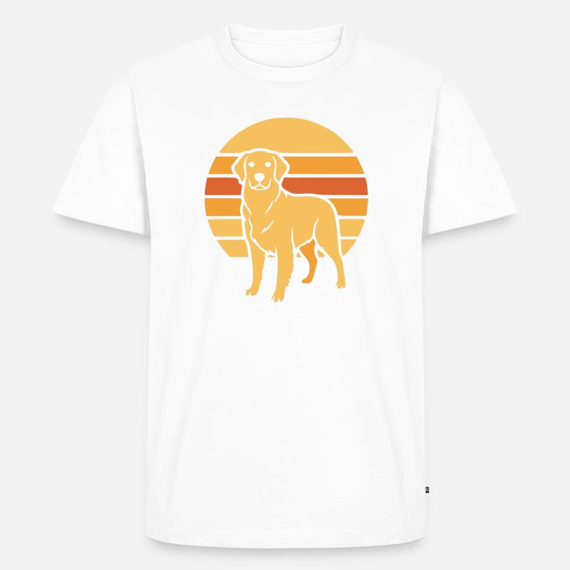 Hund Retro Sunset Flat Icon - Männer Premium Bio T-Shirt - Weiß